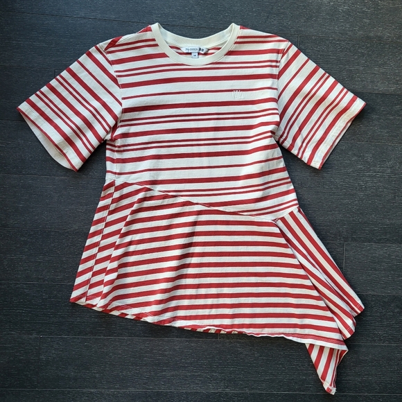 UNIQLO JW ANDERSON FLARED HEM STRIPED T-SHIRT - Picture 3 of 9